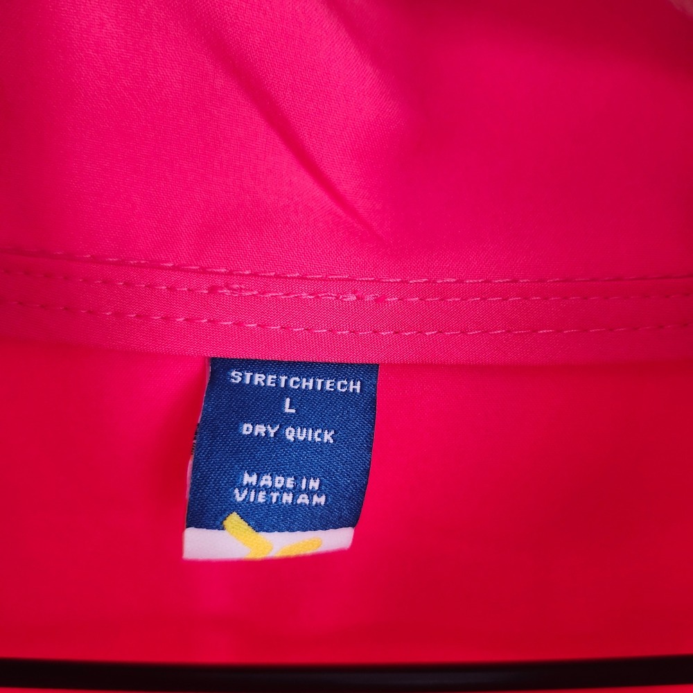 Old Navy Bright Pink 1/4 Zip Windbreaker Size L StretchTech Pullover Jacket - Picture 5 of 9